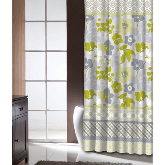 Famous Home Lindsey Lime Shower Curtain - Picture 1 of 2